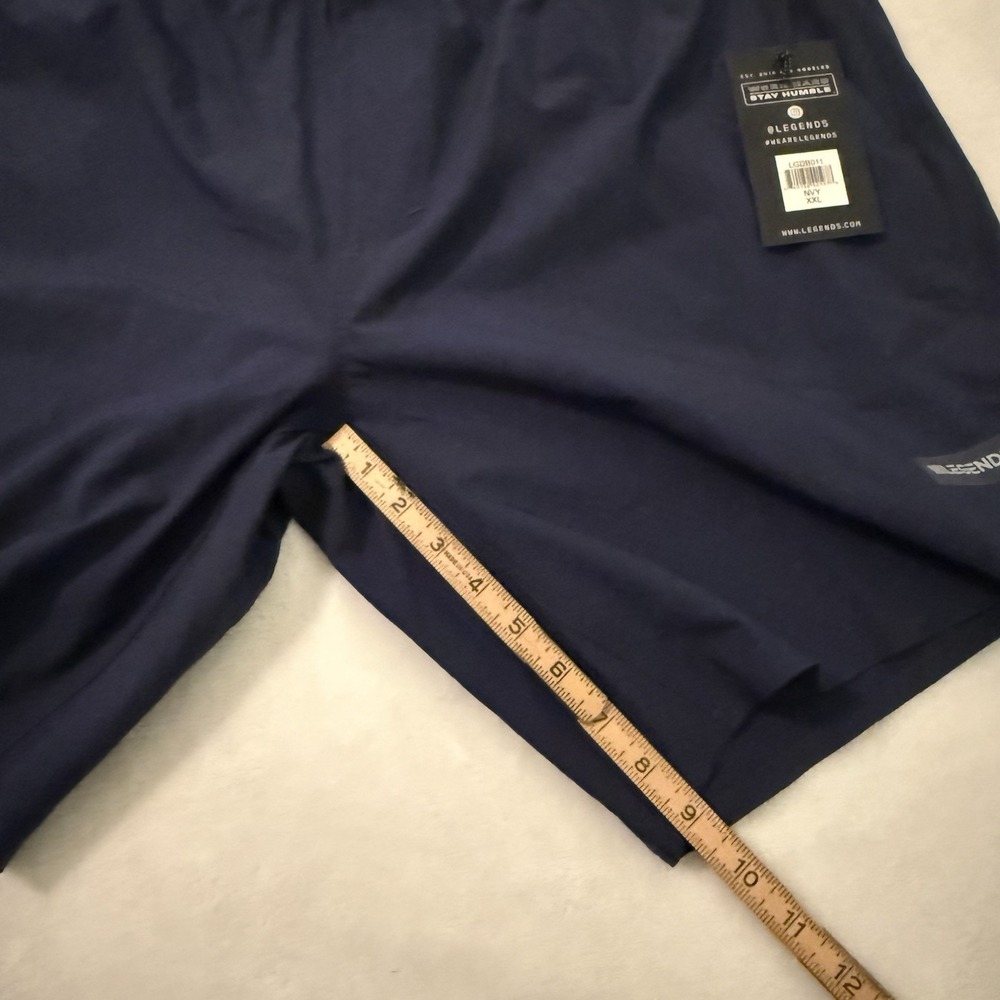 Legends Shorts Mens XXL Navy Blue Luka 9"Lined Gym Running Stretch Workout‎ NWT - Picture 5 of 11